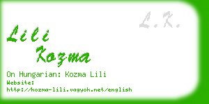 lili kozma business card